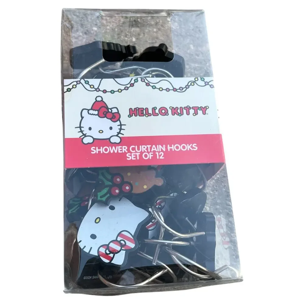 Sanrio Hello Kitty 2024 Holiday Christmas Shower Curtain Hooks 24-CT